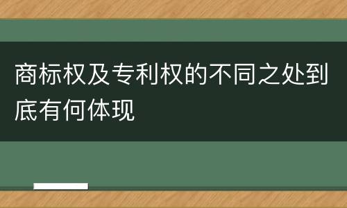 商标权及专利权的不同之处到底有何体现