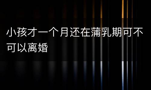 小孩才一个月还在蒲乳期可不可以离婚