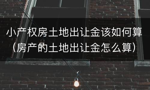 小产权房土地出让金该如何算（房产的土地出让金怎么算）