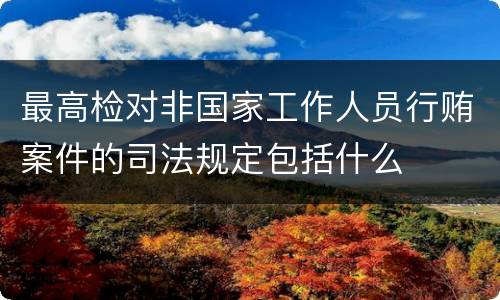 最高检对非国家工作人员行贿案件的司法规定包括什么