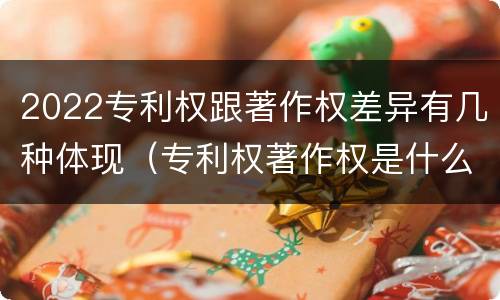 2022专利权跟著作权差异有几种体现（专利权著作权是什么意思）