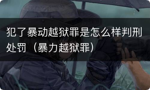 犯了暴动越狱罪是怎么样判刑处罚（暴力越狱罪）