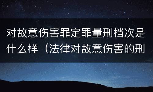 对故意伤害罪定罪量刑档次是什么样（法律对故意伤害的刑罚标准）