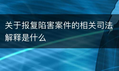 关于报复陷害案件的相关司法解释是什么