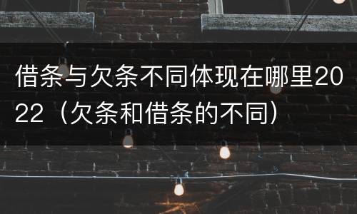 借条与欠条不同体现在哪里2022（欠条和借条的不同）