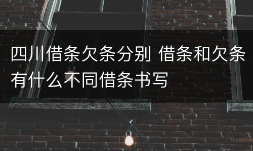 四川借条欠条分别 借条和欠条有什么不同借条书写
