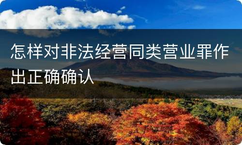 怎样对非法经营同类营业罪作出正确确认
