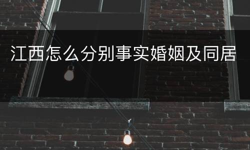 江西怎么分别事实婚姻及同居