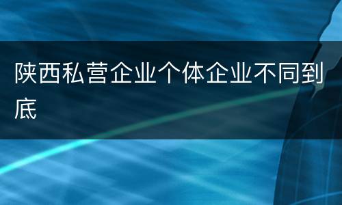 陕西私营企业个体企业不同到底