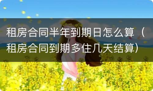 租房合同半年到期日怎么算（租房合同到期多住几天结算）