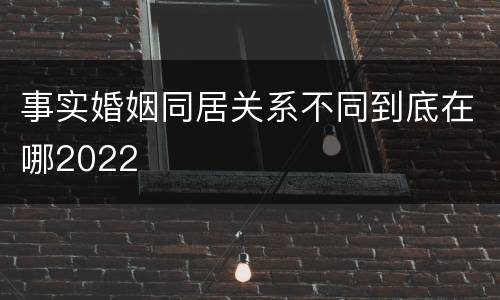 事实婚姻同居关系不同到底在哪2022