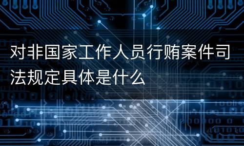 对非国家工作人员行贿案件司法规定具体是什么