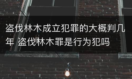 盗伐林木成立犯罪的大概判几年 盗伐林木罪是行为犯吗