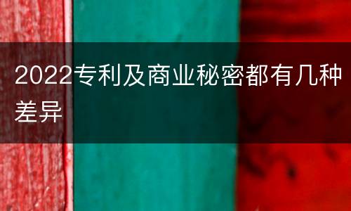 2022专利及商业秘密都有几种差异