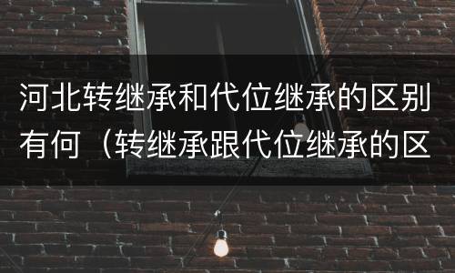 河北转继承和代位继承的区别有何（转继承跟代位继承的区别）