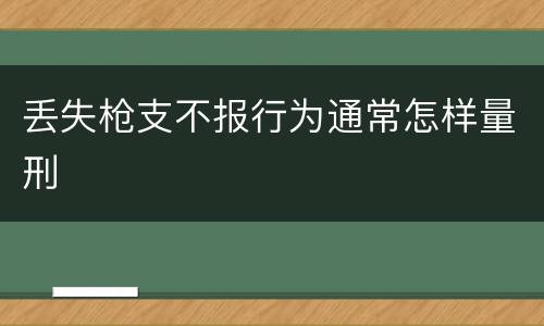 丢失枪支不报行为通常怎样量刑