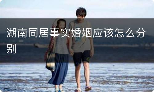 湖南同居事实婚姻应该怎么分别