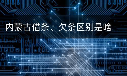 内蒙古借条、欠条区别是啥