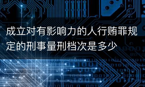 成立对有影响力的人行贿罪规定的刑事量刑档次是多少