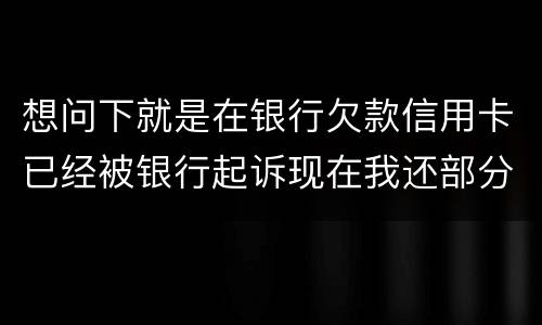 想问下就是在银行欠款信用卡已经被银行起诉现在我还部分可以暂缓执行吗