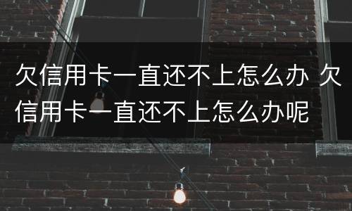 欠信用卡一直还不上怎么办 欠信用卡一直还不上怎么办呢