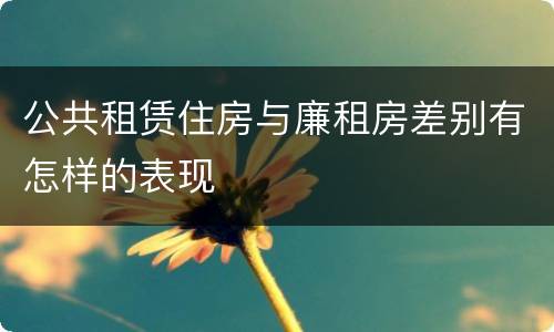公共租赁住房与廉租房差别有怎样的表现