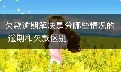 欠款逾期解决是分哪些情况的 逾期和欠款区别