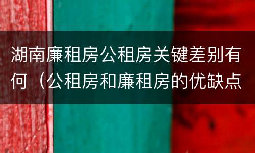 湖南廉租房公租房关键差别有何（公租房和廉租房的优缺点）