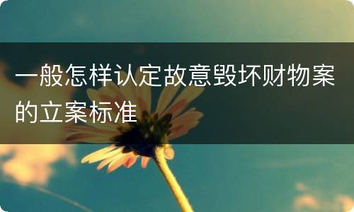 一般怎样认定故意毁坏财物案的立案标准