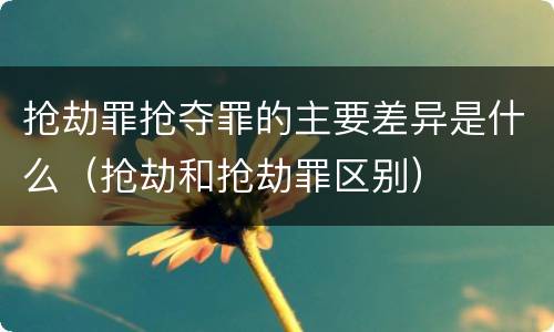 抢劫罪抢夺罪的主要差异是什么（抢劫和抢劫罪区别）