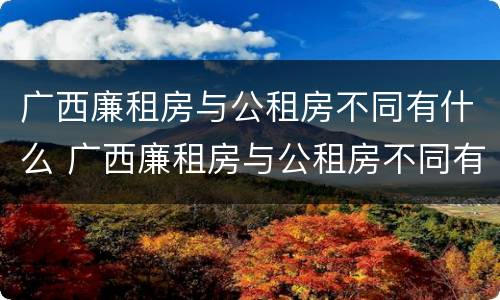 广西廉租房与公租房不同有什么 广西廉租房与公租房不同有什么影响