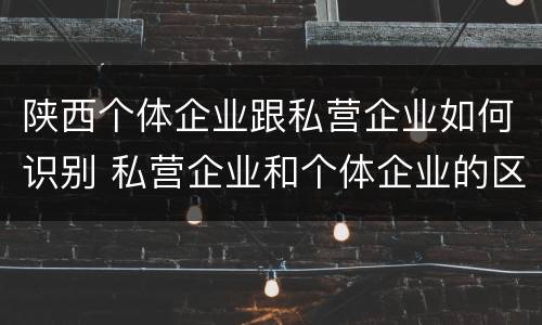 陕西个体企业跟私营企业如何识别 私营企业和个体企业的区别