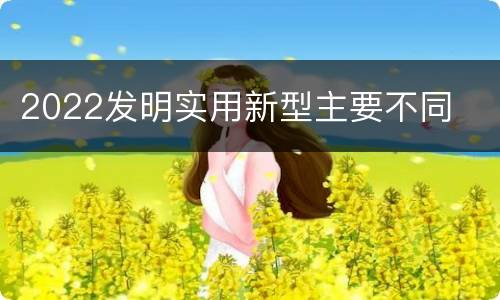 2022发明实用新型主要不同