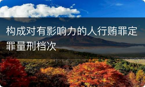 构成对有影响力的人行贿罪定罪量刑档次