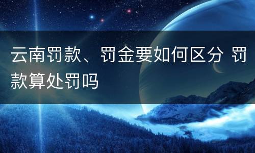 云南罚款、罚金要如何区分 罚款算处罚吗