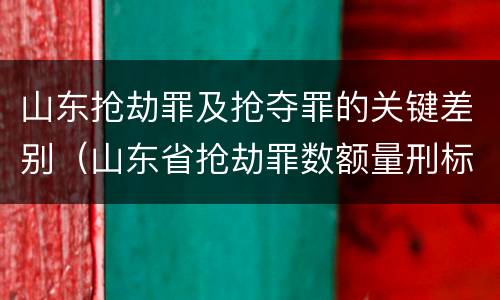 山东抢劫罪及抢夺罪的关键差别（山东省抢劫罪数额量刑标准）