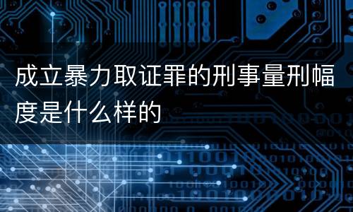 成立暴力取证罪的刑事量刑幅度是什么样的