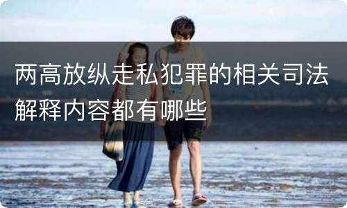 两高放纵走私犯罪的相关司法解释内容都有哪些