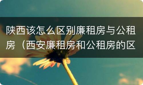 陕西该怎么区别廉租房与公租房（西安廉租房和公租房的区别到底是什么?）