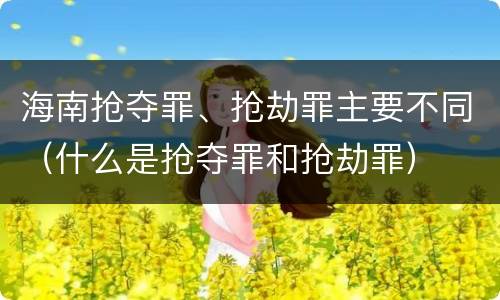 海南抢夺罪、抢劫罪主要不同（什么是抢夺罪和抢劫罪）