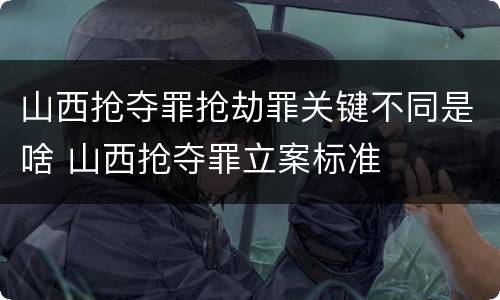 山西抢夺罪抢劫罪关键不同是啥 山西抢夺罪立案标准