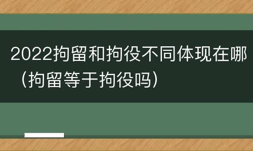 2022拘留和拘役不同体现在哪（拘留等于拘役吗）
