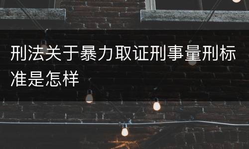 刑法关于暴力取证刑事量刑标准是怎样
