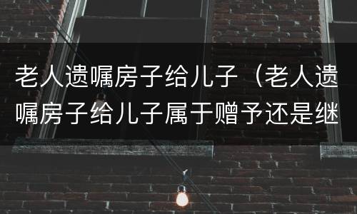 老人遗嘱房子给儿子（老人遗嘱房子给儿子属于赠予还是继承）