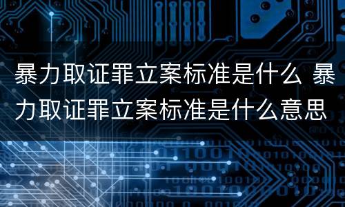 暴力取证罪立案标准是什么 暴力取证罪立案标准是什么意思