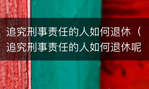 追究刑事责任的人如何退休（追究刑事责任的人如何退休呢）