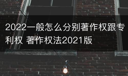 2022一般怎么分别著作权跟专利权 著作权法2021版