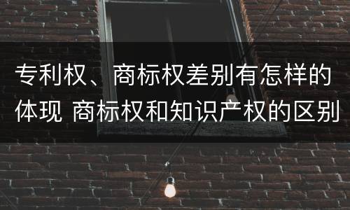 专利权、商标权差别有怎样的体现 商标权和知识产权的区别