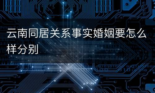 云南同居关系事实婚姻要怎么样分别
