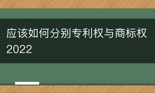 应该如何分别专利权与商标权2022